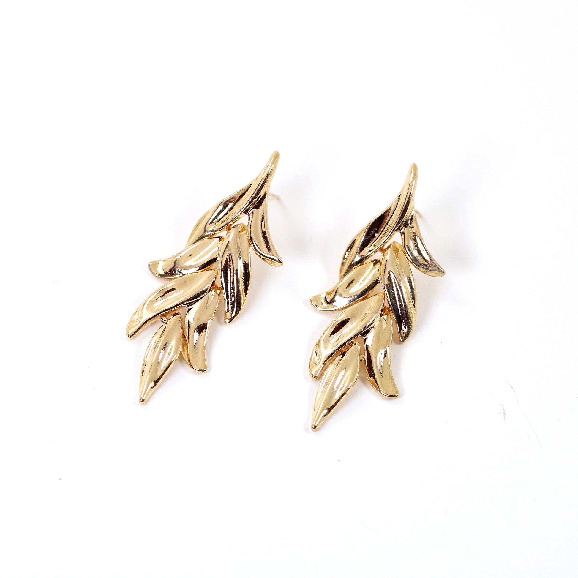 gold leave fashion earrings