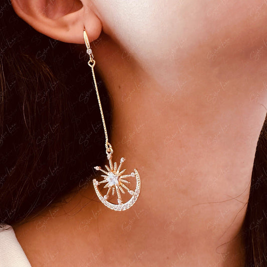 star anchor dangle drop earrings