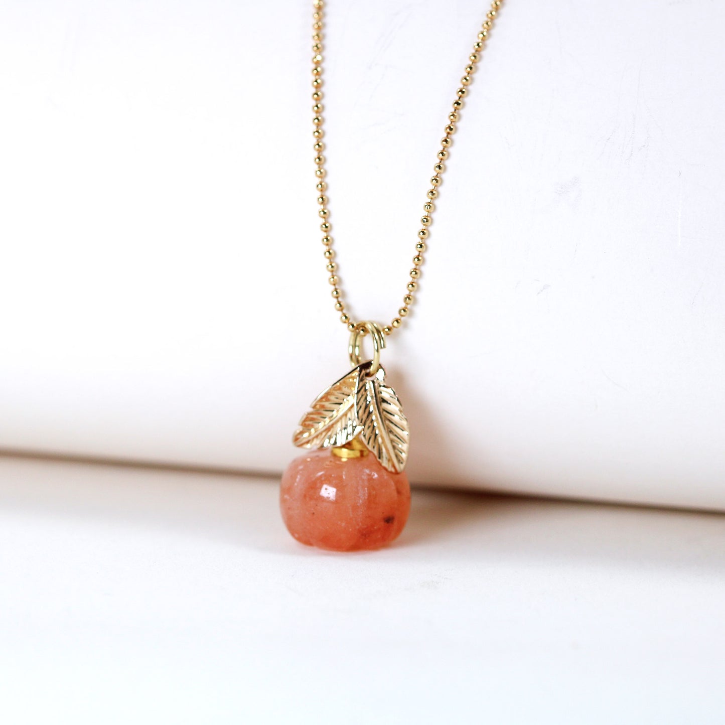 gold plated pumpkin pendant necklace