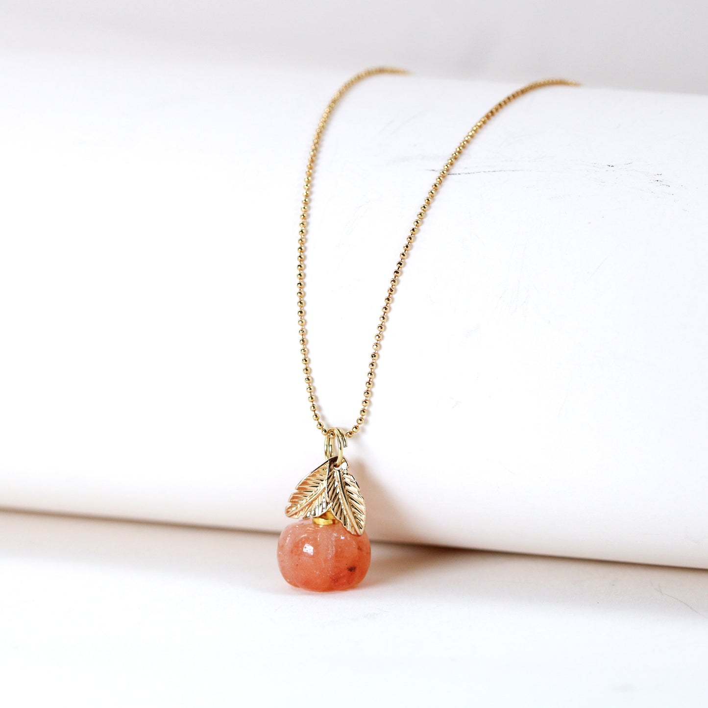 gold plated pumpkin pendant necklace