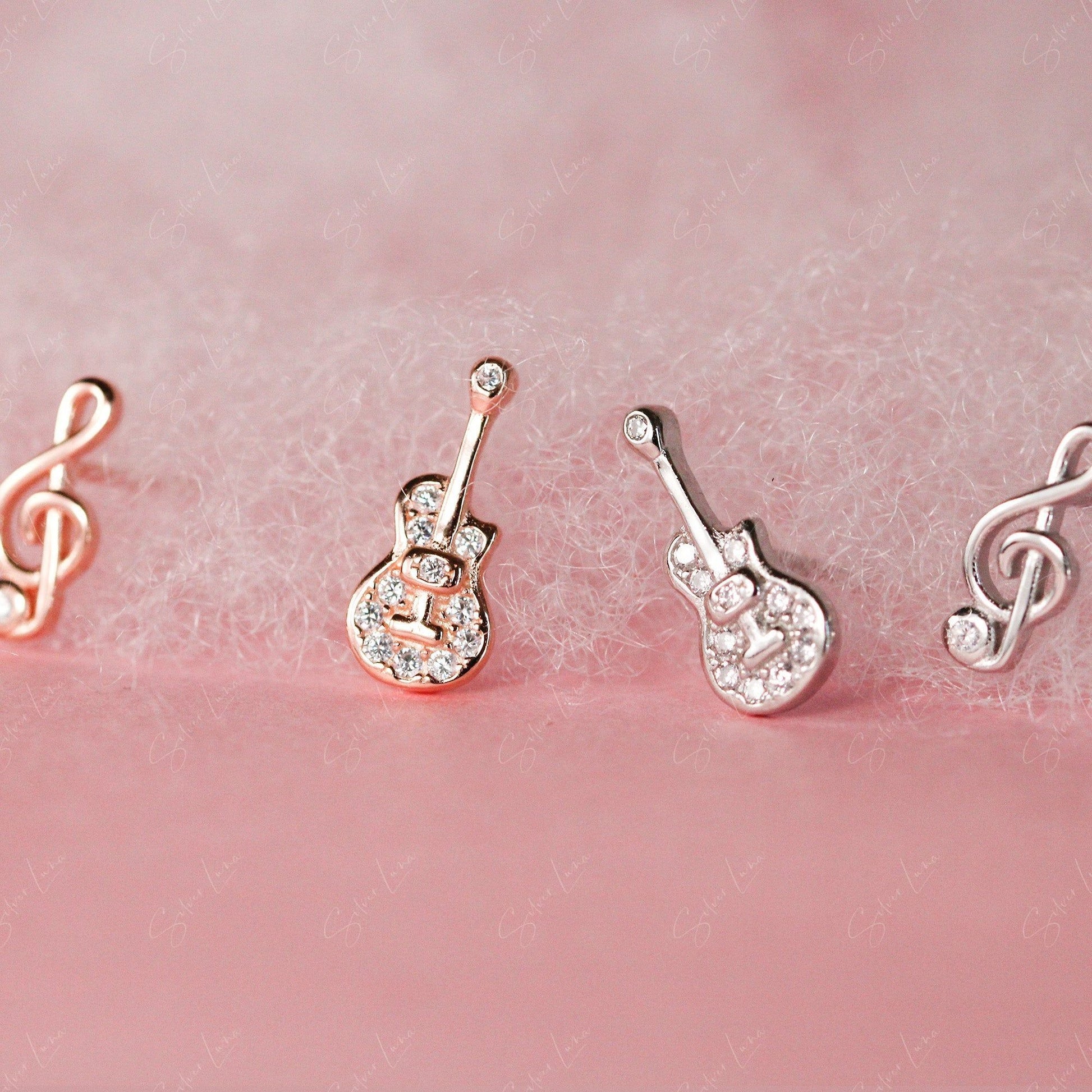 guitar music stud earrings