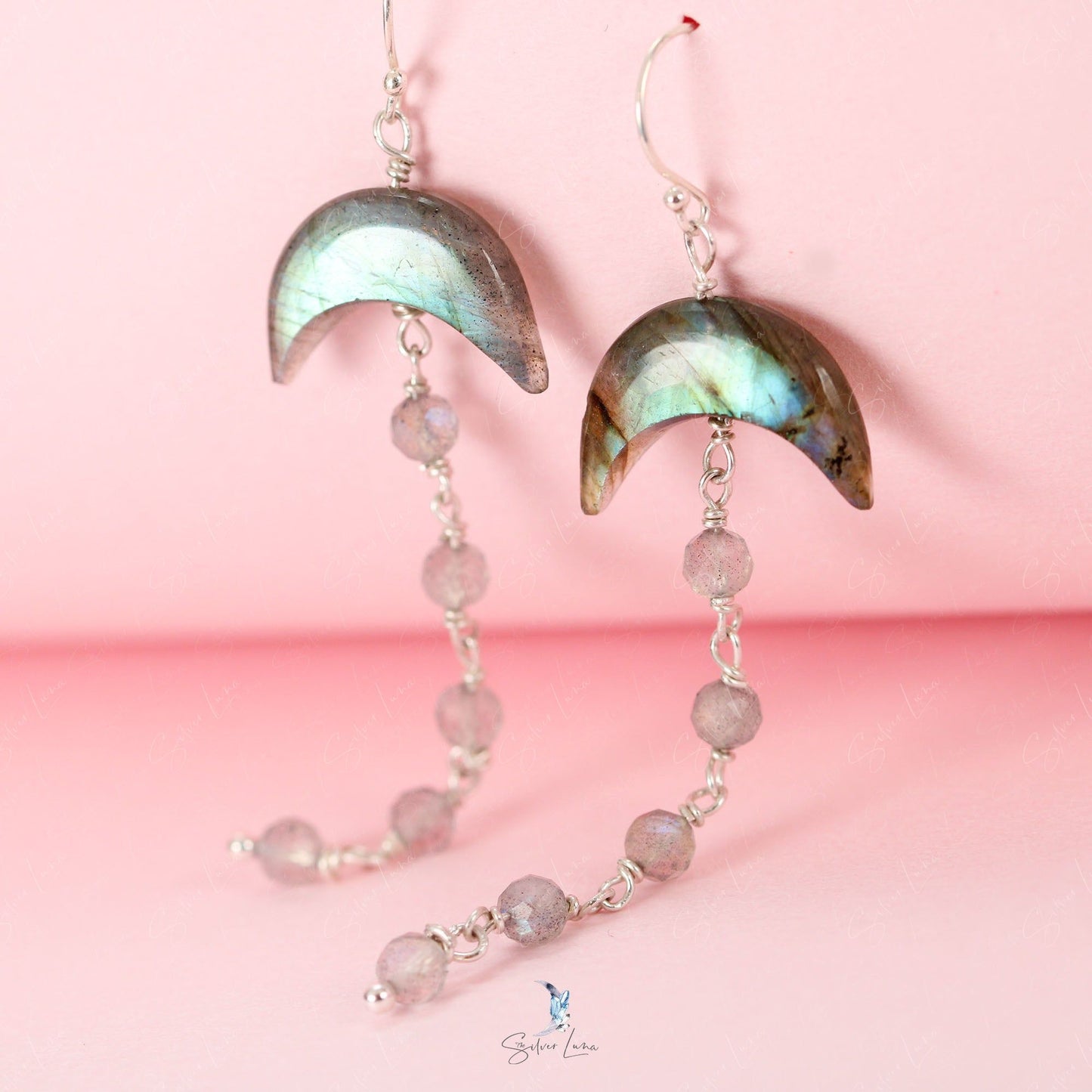 handmade labradorite gemstone earrings