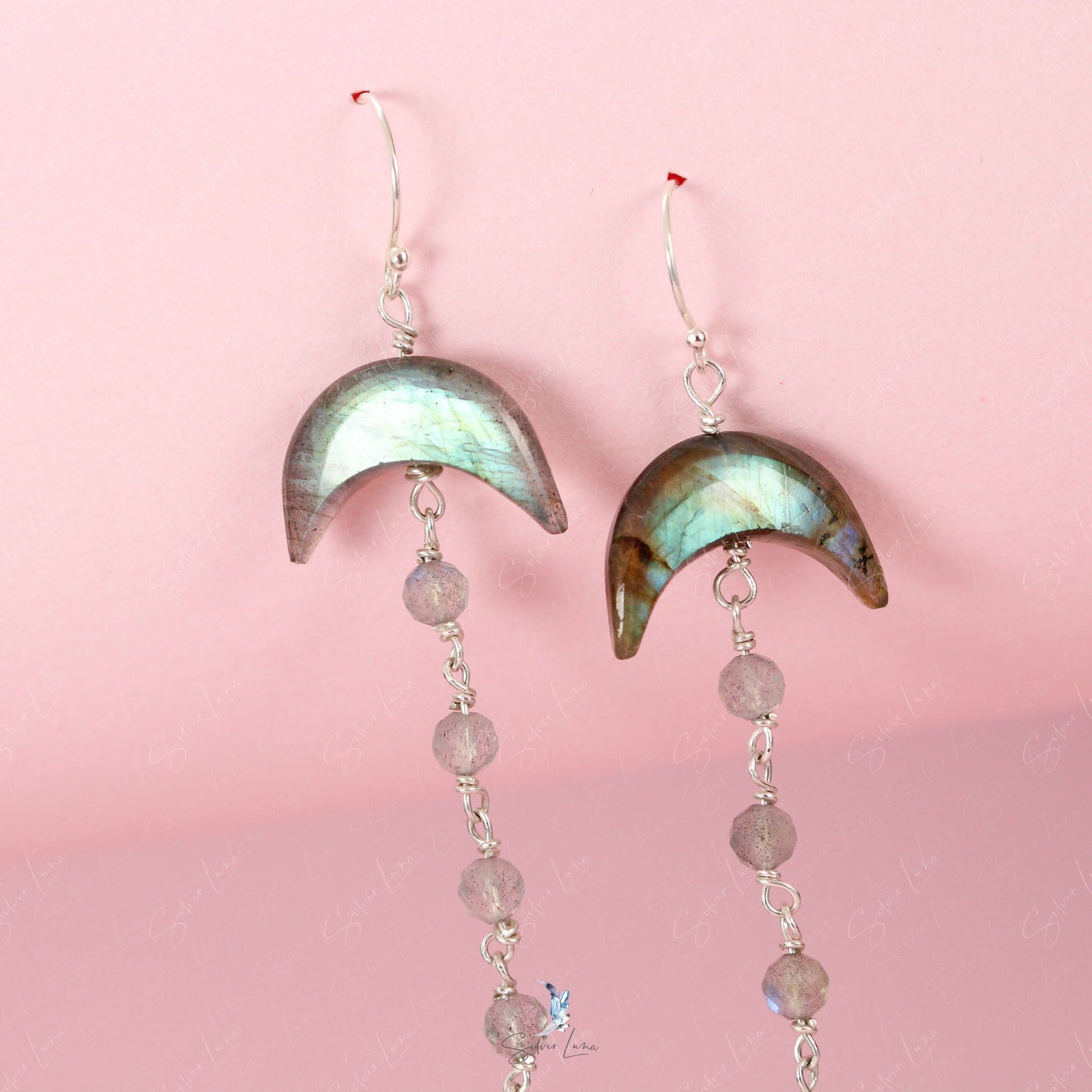 chandelier moon labradorite earrings