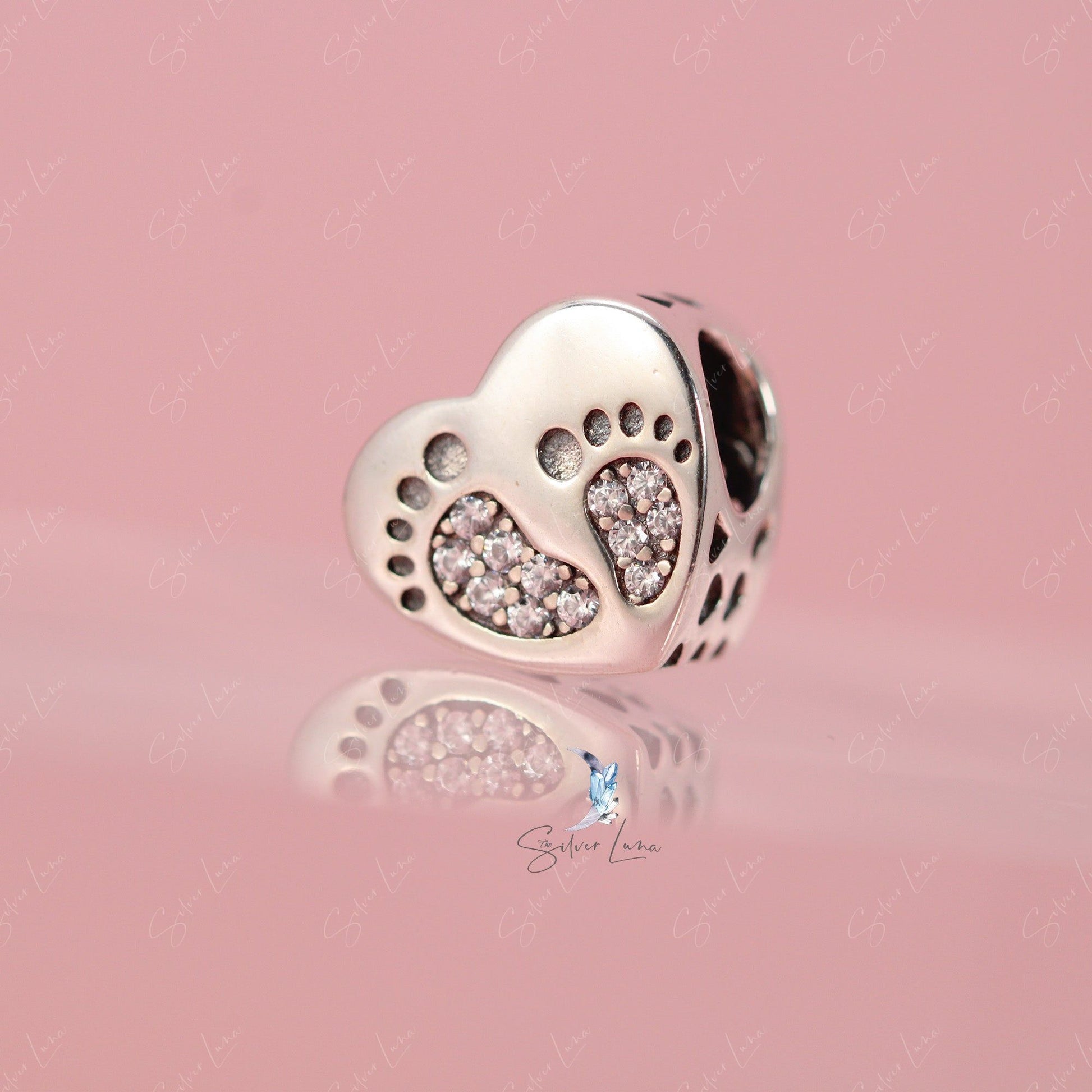 baby footprint charm for bracelet