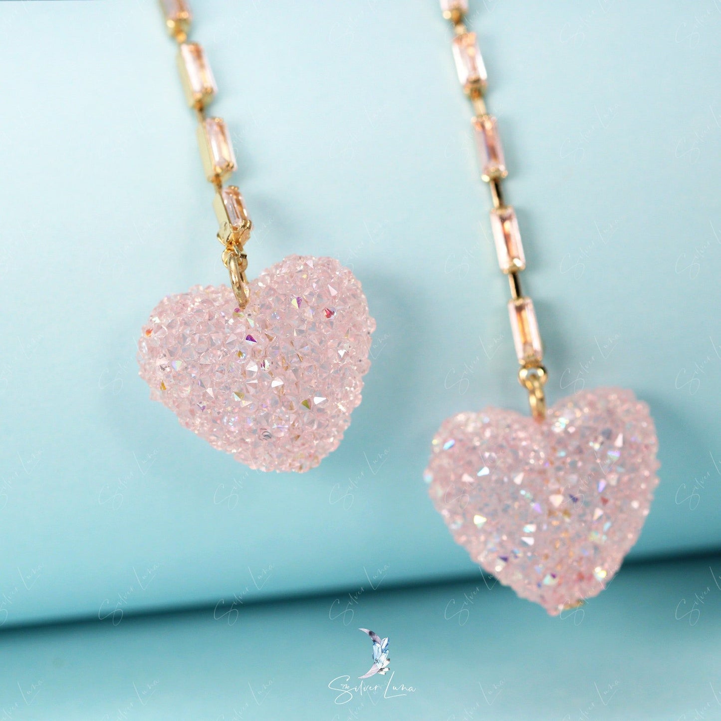 Pink sugar heart fashion earrings