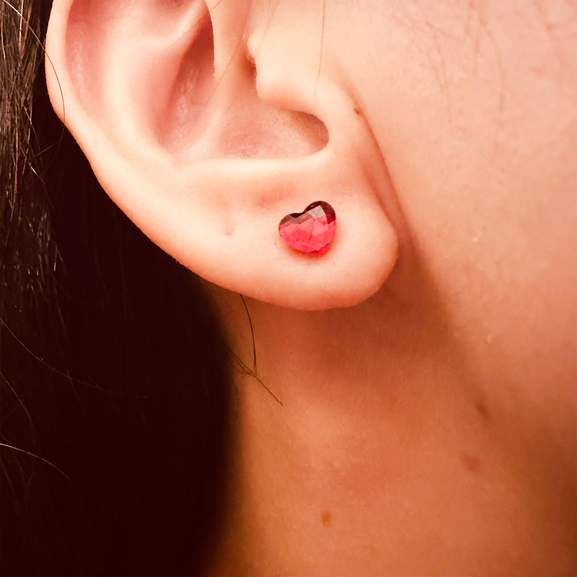 Valentine heart stud earrings