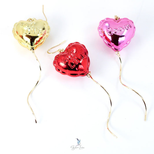 heart balloon earrings