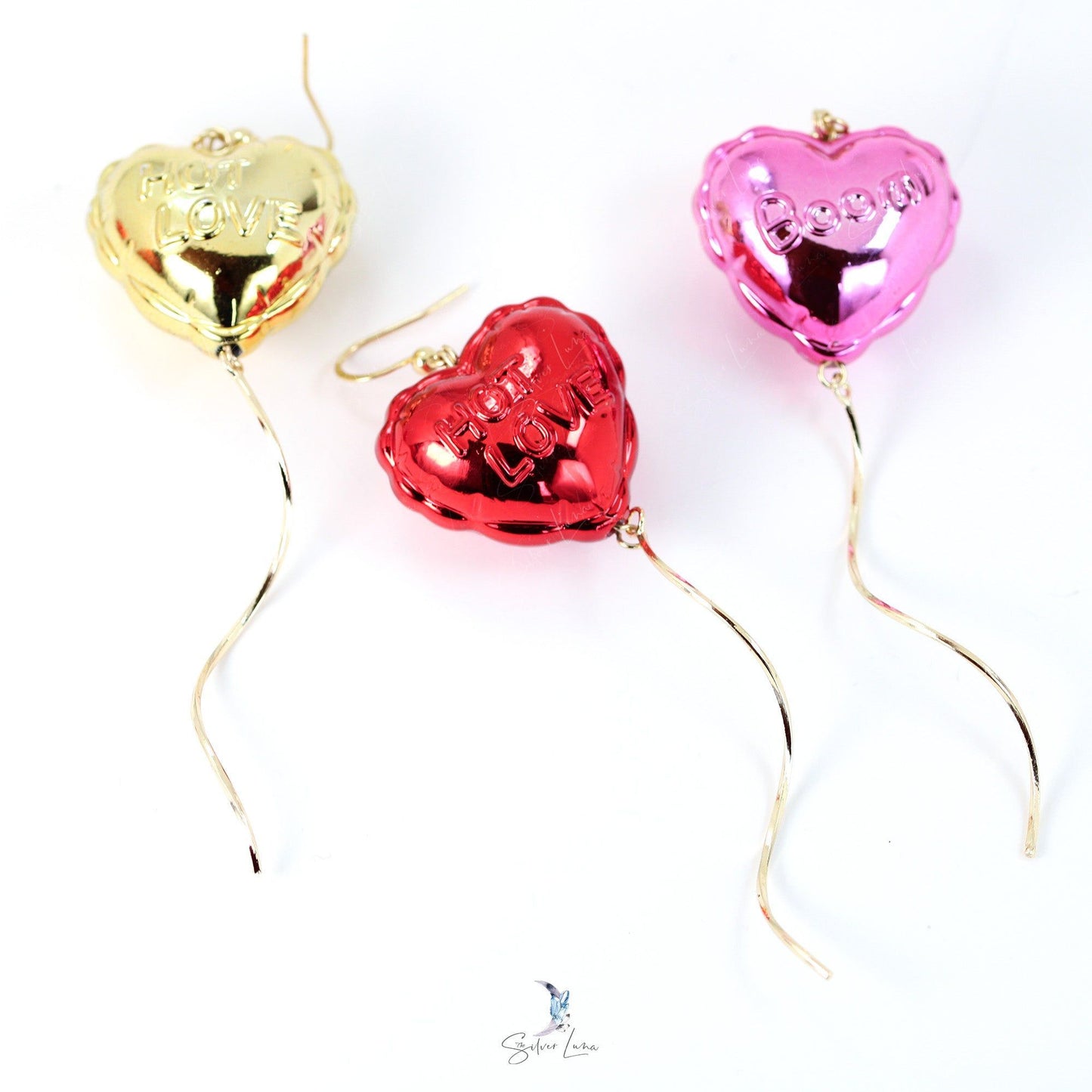 heart balloon earrings