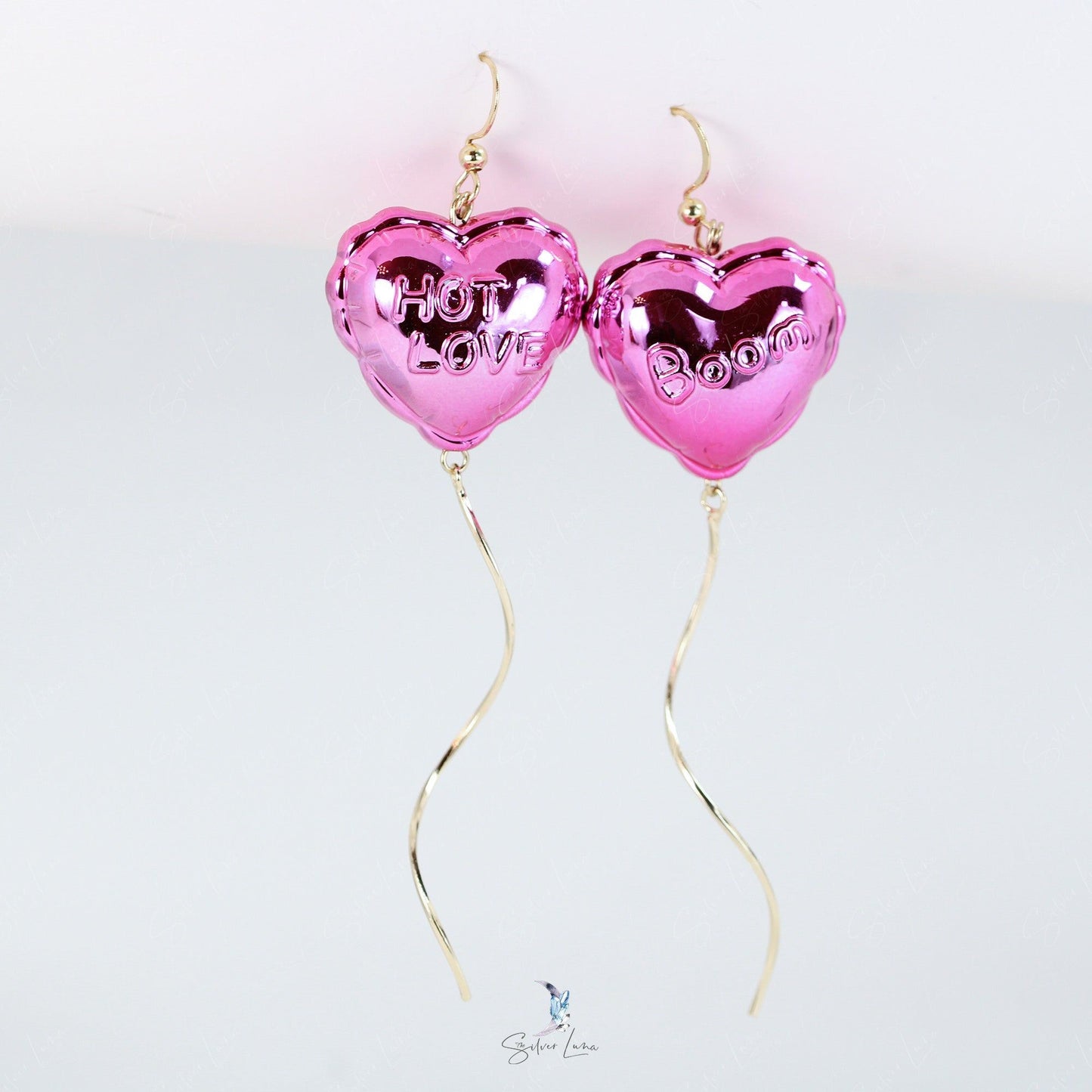 unique heart balloon earrings