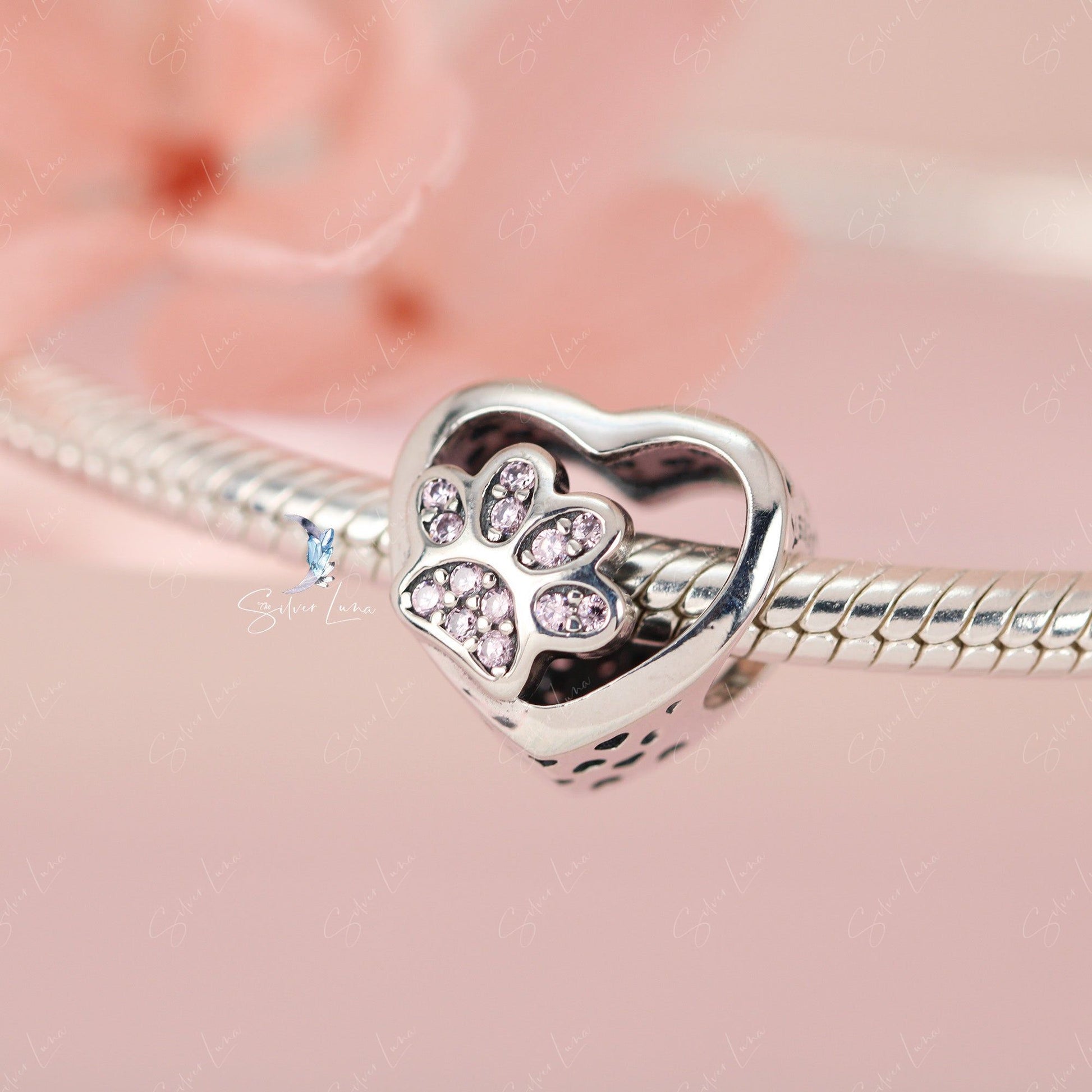 heart with paw charm