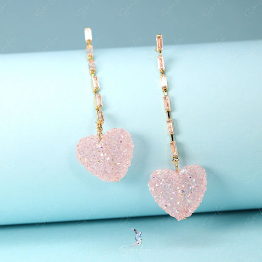 Pink sugar heart fashion earrings