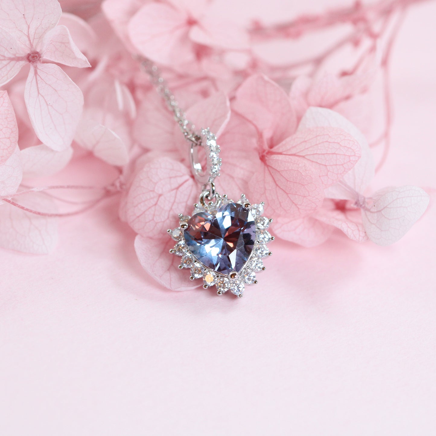 alexandrite heart pendant necklace