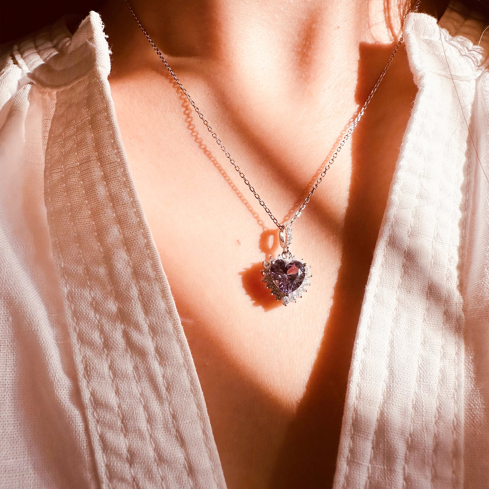 alexandrite heart pendant necklace