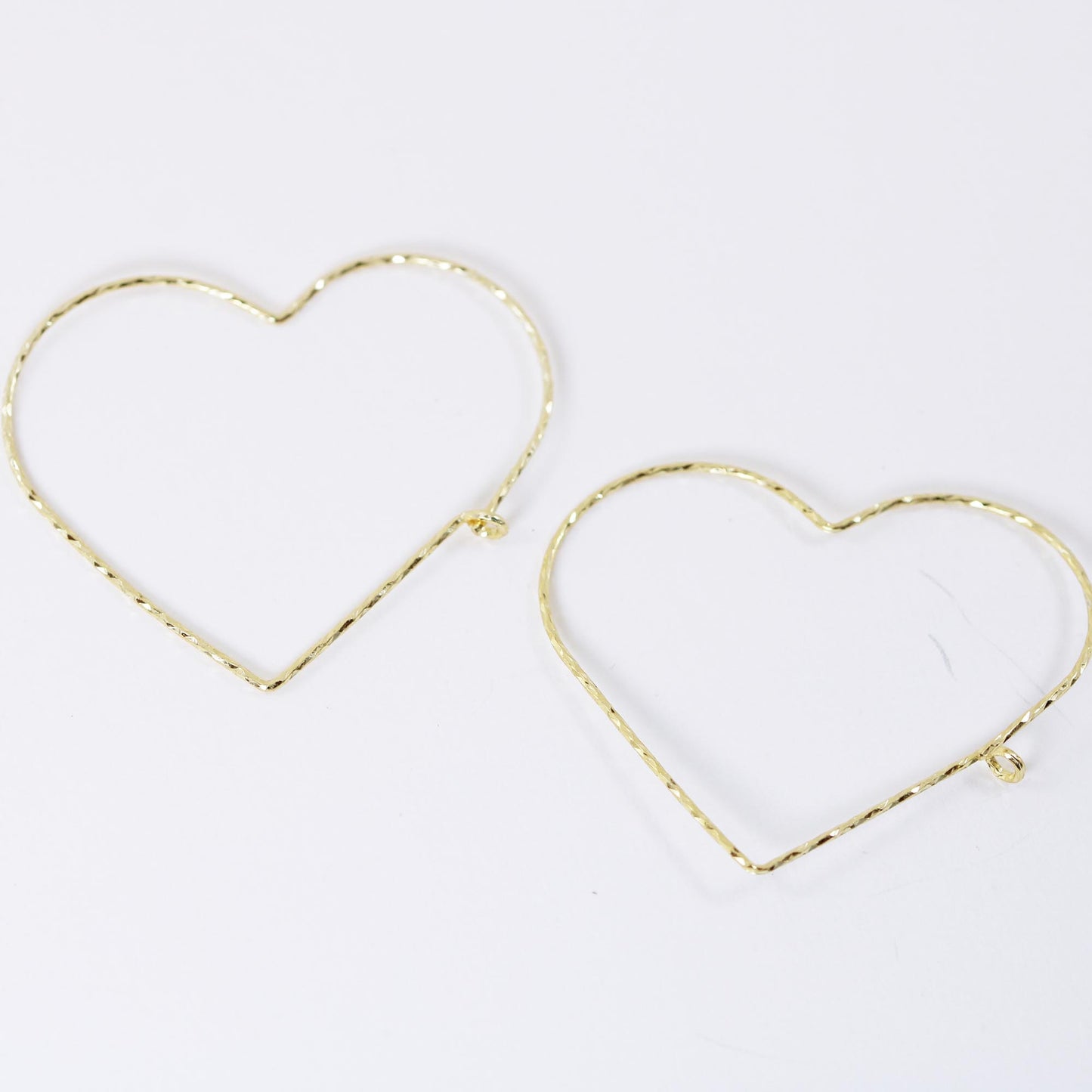 twist wire heart hoop earrings