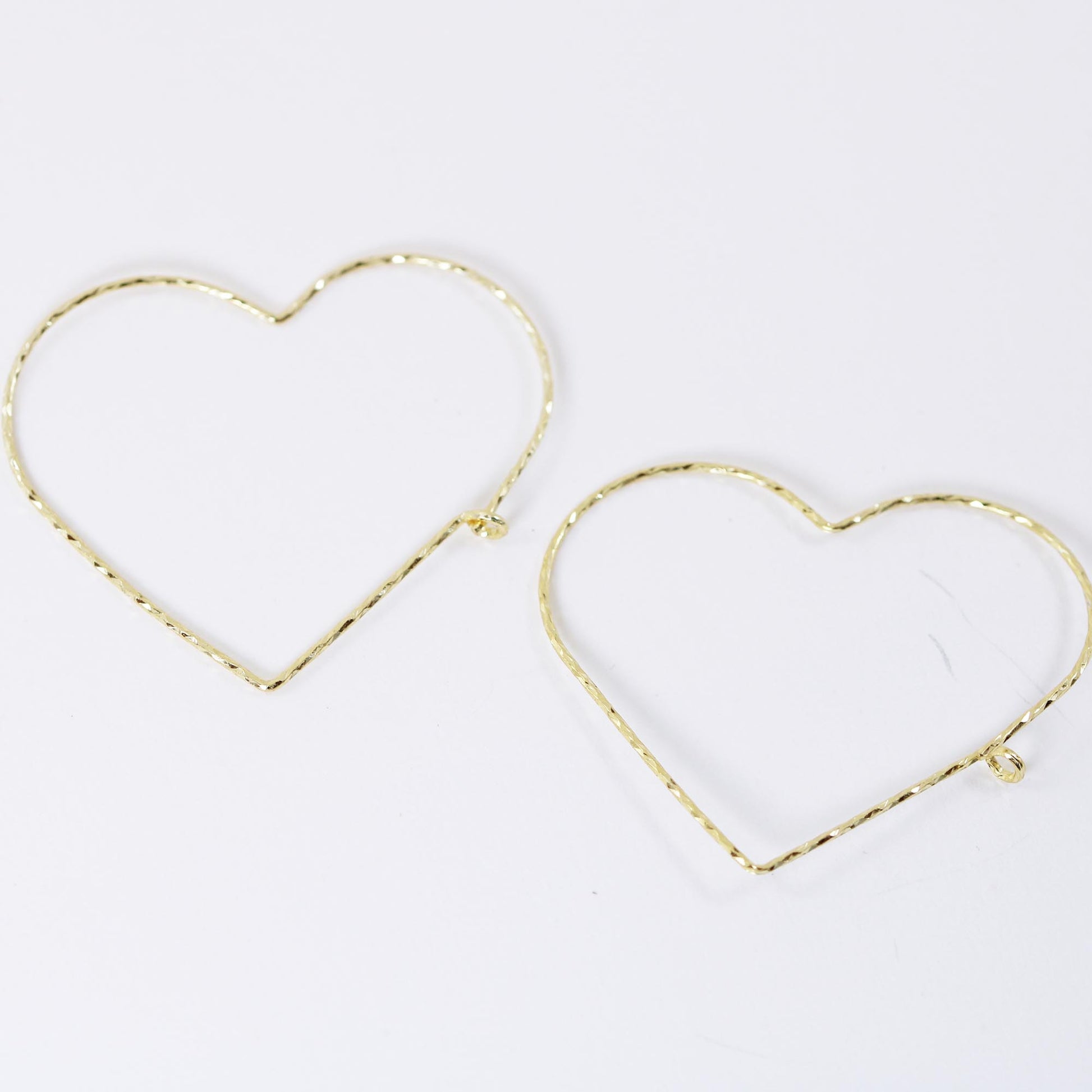 twist wire heart hoop earrings