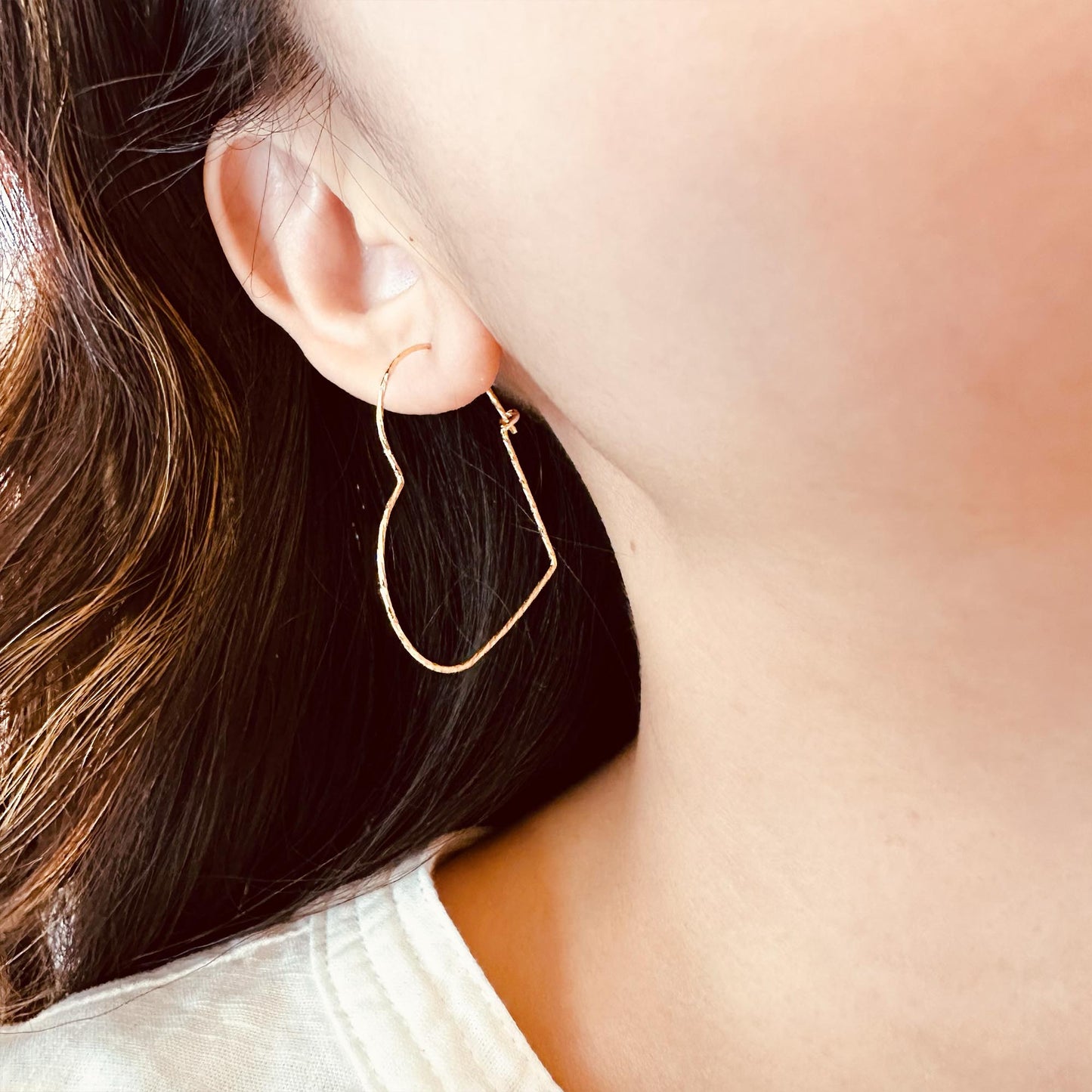 heart shape hoop earrings