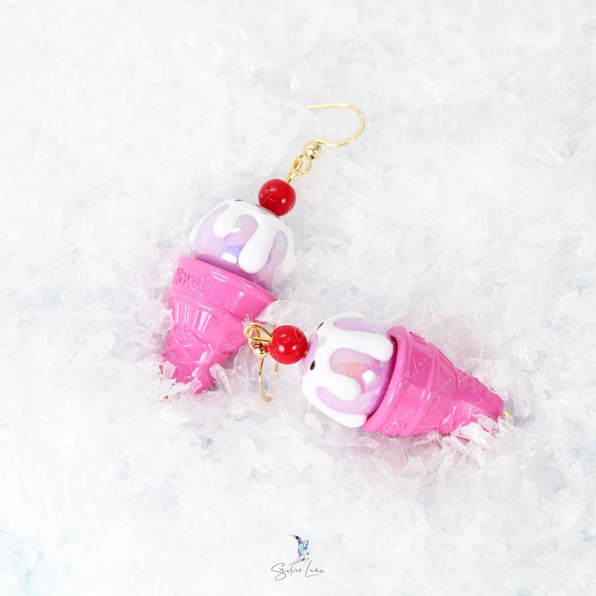 cute ice cream cone funny earrings