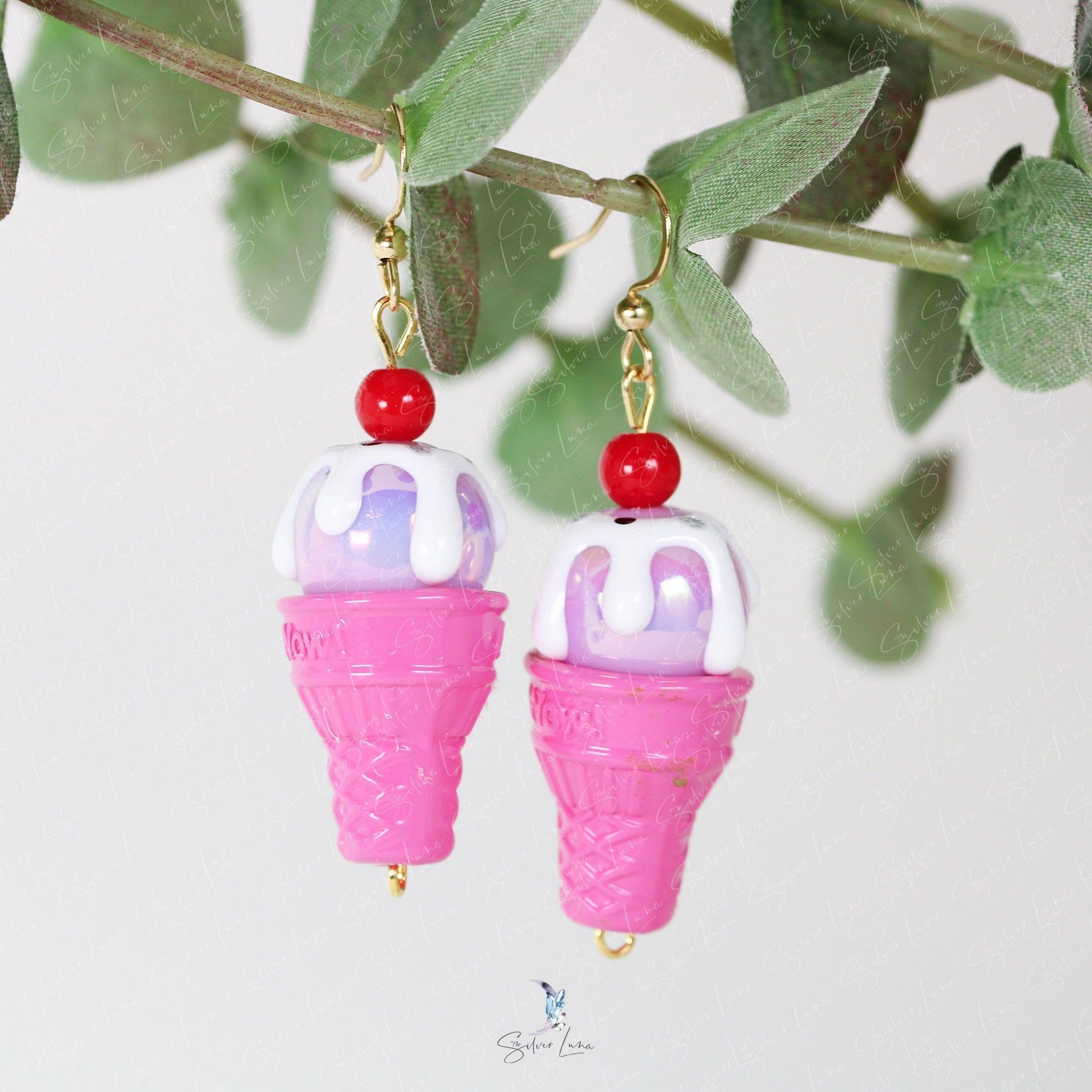 cute ice cream cone earrings