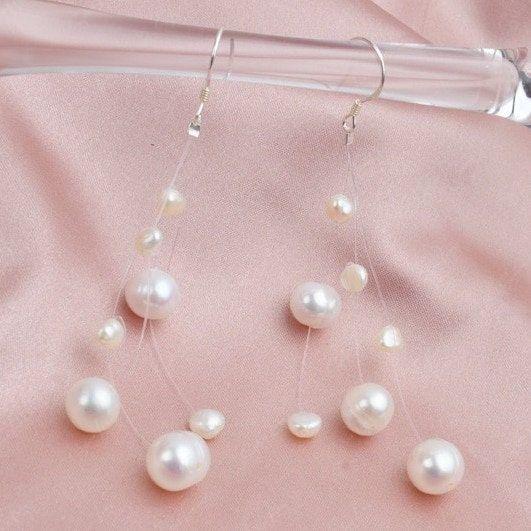 Floating Pearls Dangle Drop Earrings