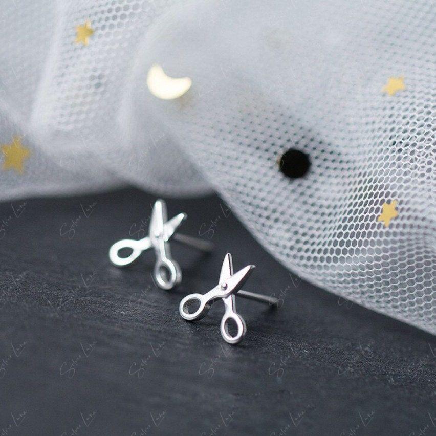 scissor sterling silver earrings