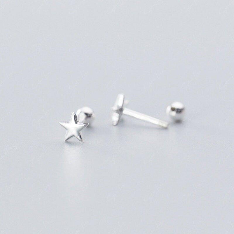 Tiny Star Screw Back Stud Earrings