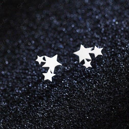 silver star stud earrings