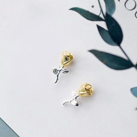 rose flower stud earrings