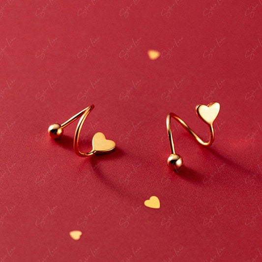spiral heart earrings