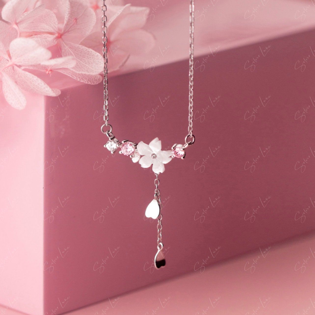 Cherry Blossom Pendant Necklace