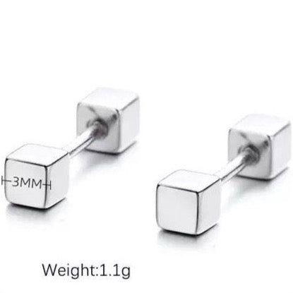 Square Block Screw Earrings