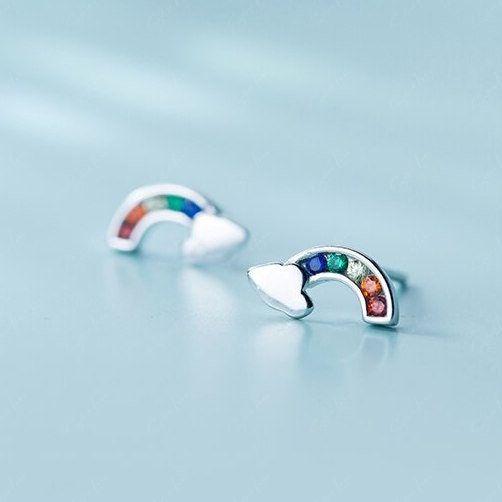 cute rainbow stud earrings