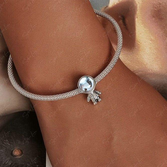 Astronaut Silver Bracelet Bead Charm