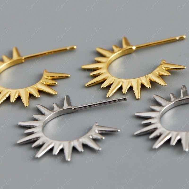 Bohemian Sun Ray Stud Earrings