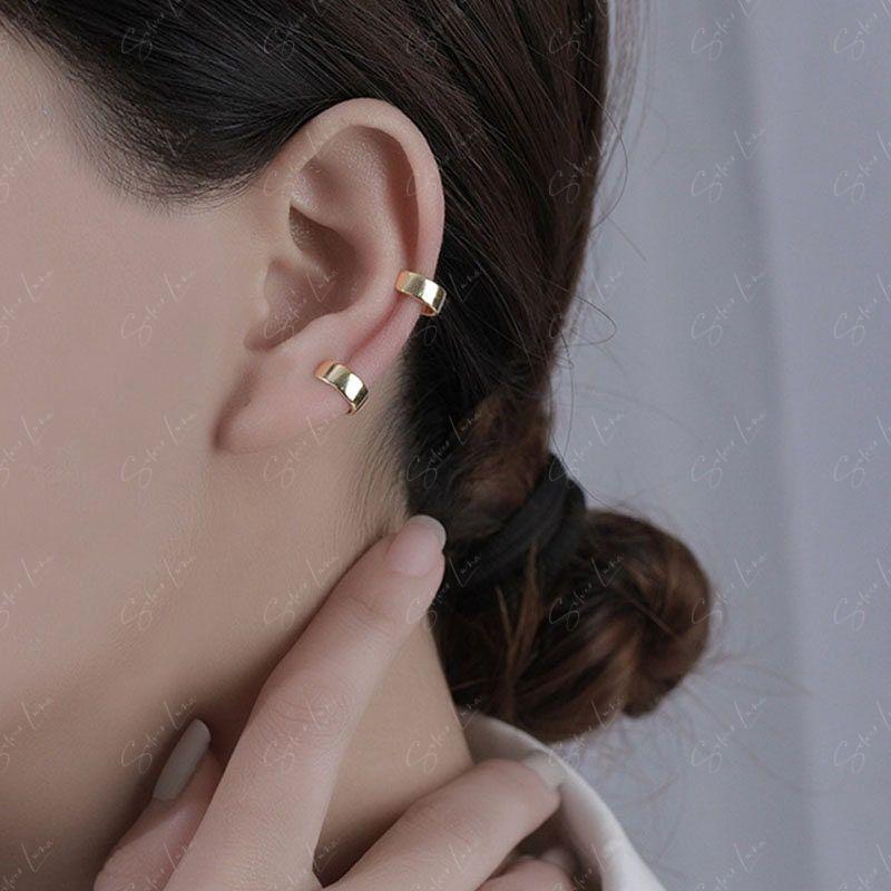 Minimalist big band simple ear cuffs in sterling silver – The Silver Luna