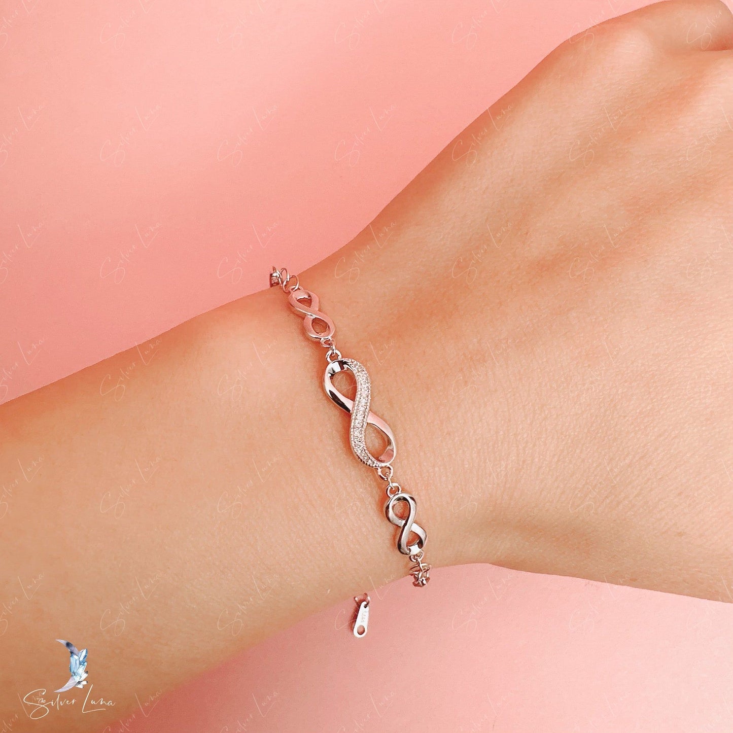 Chain of infinity sterling silver bracelet