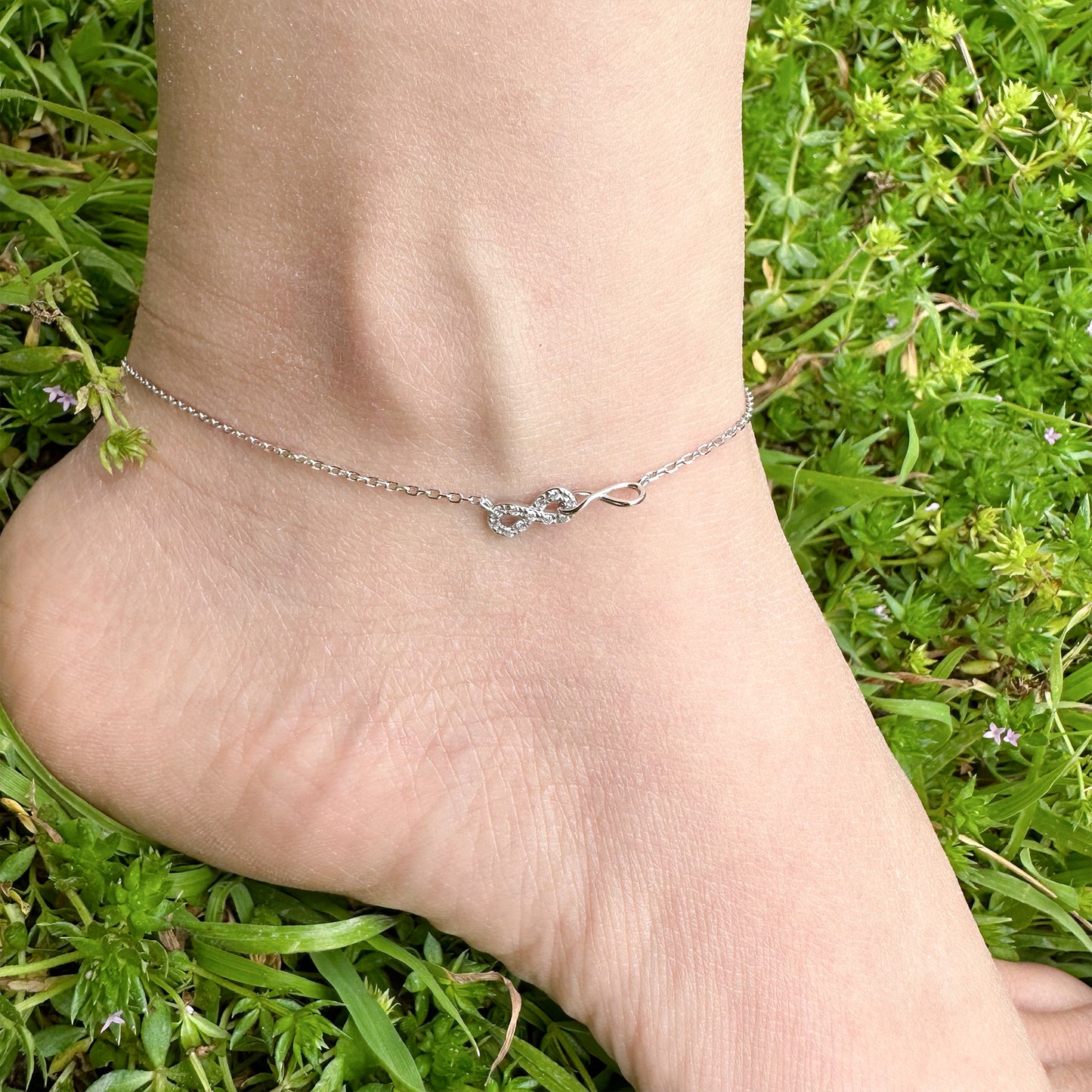 infinity symbol sterling silve anklet