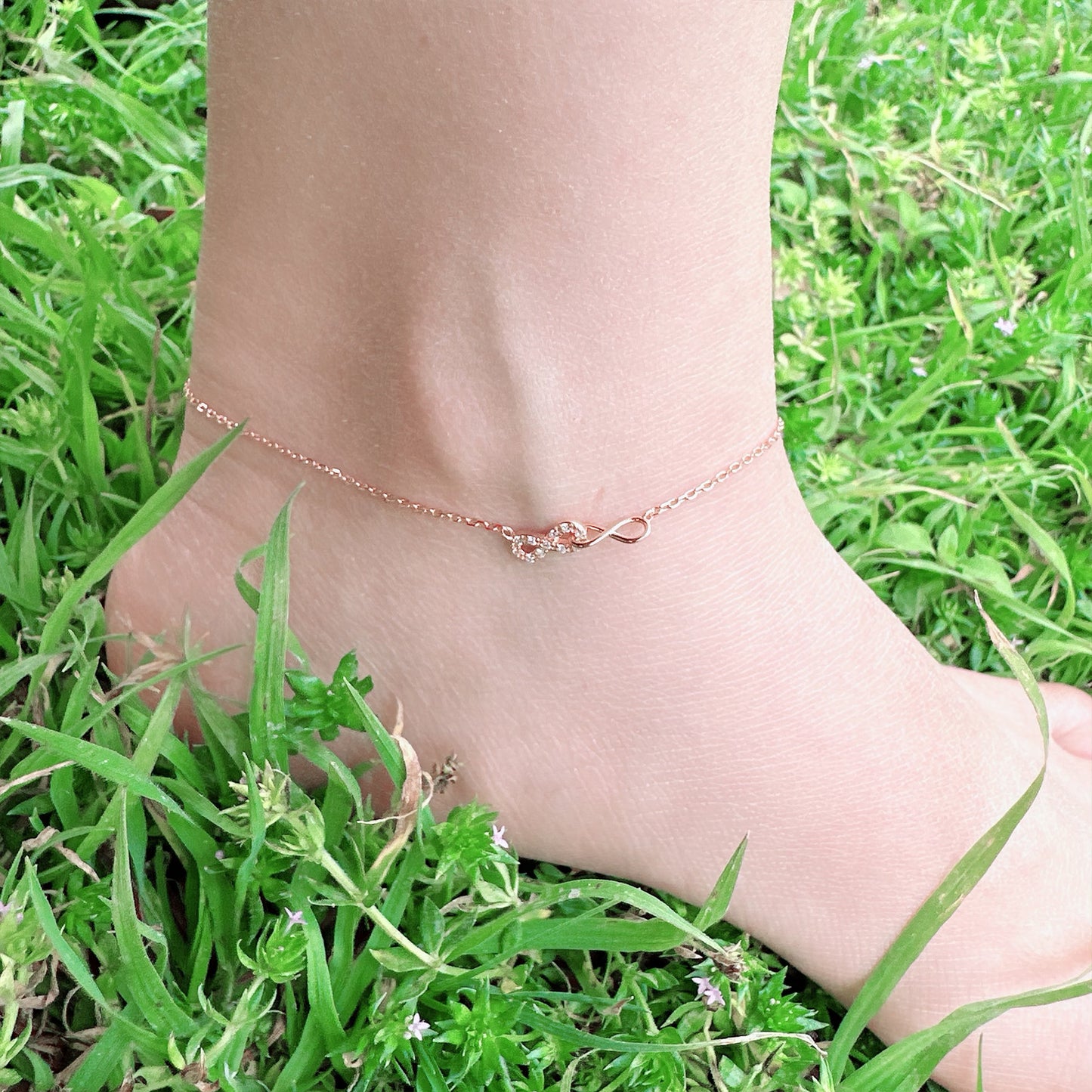 infinity symbol sterling silve anklet