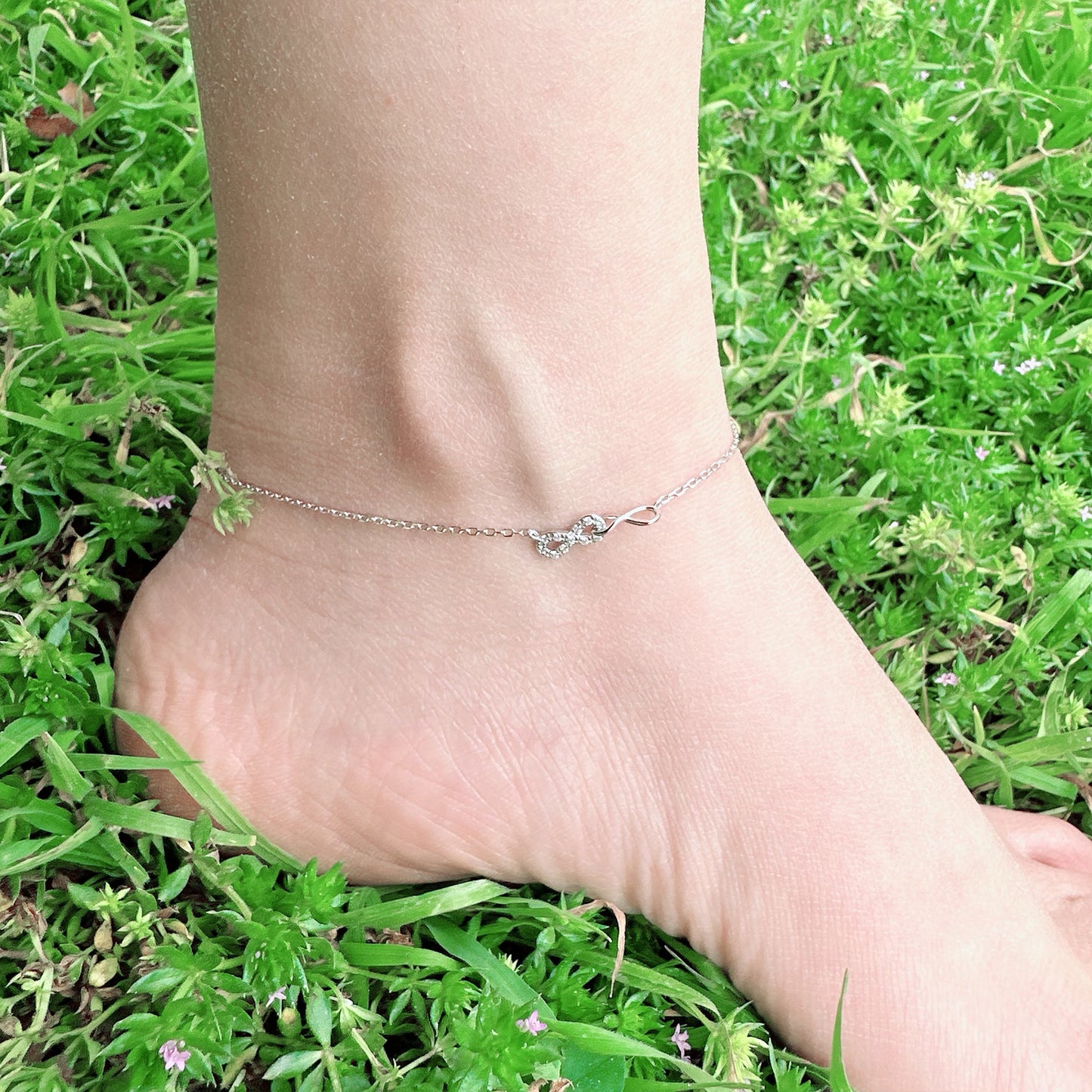 infinity symbol sterling silve anklet