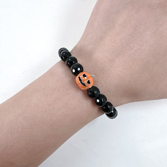 jack-o-lantern Halloween beaded bracelet