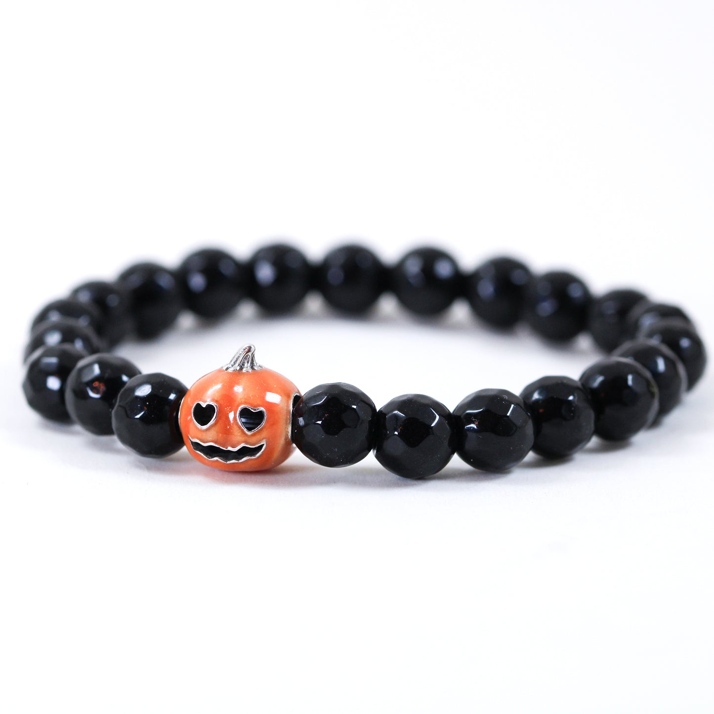 jack-o-lantern Halloween beaded bracelet