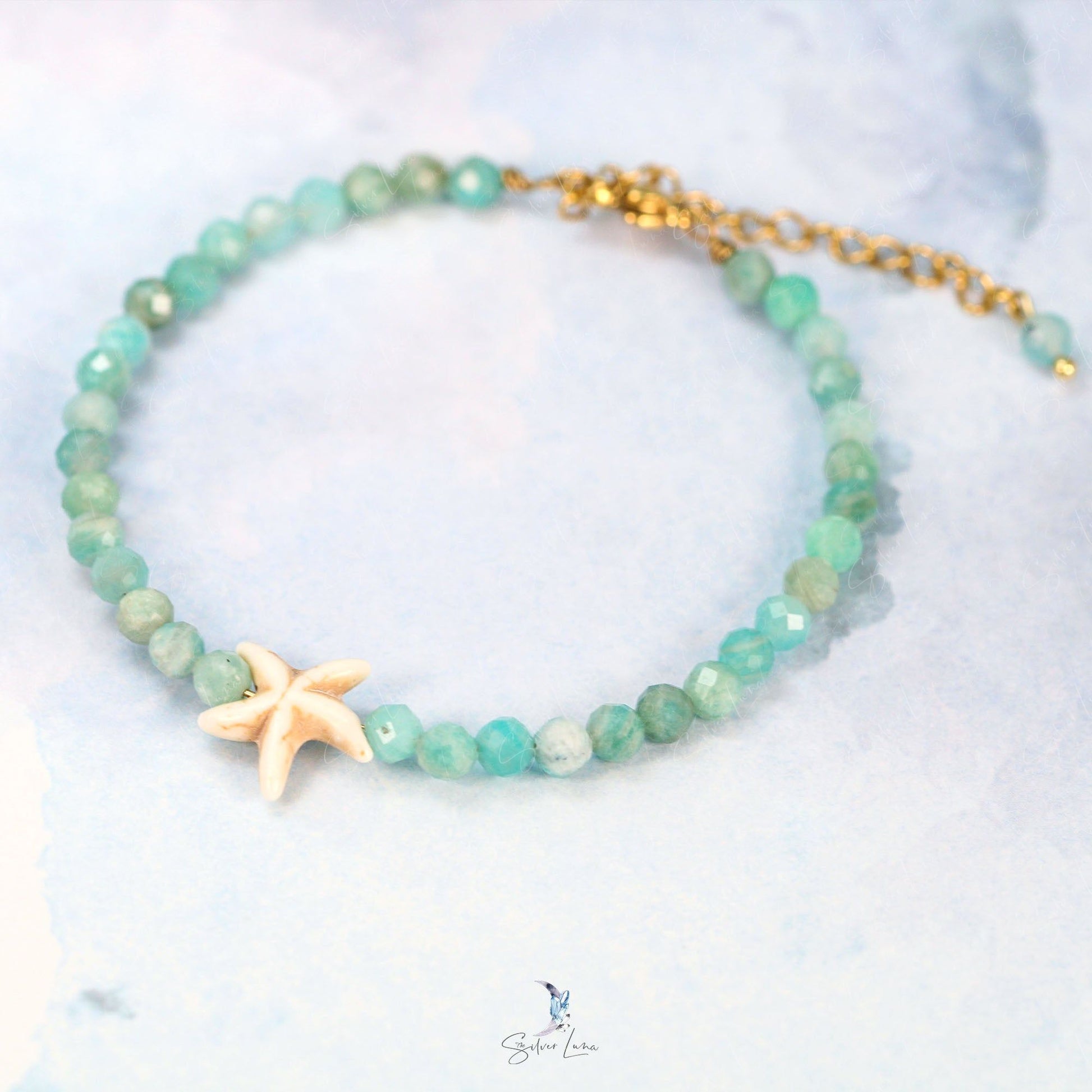 Starfish Amazonite beaded bracelet