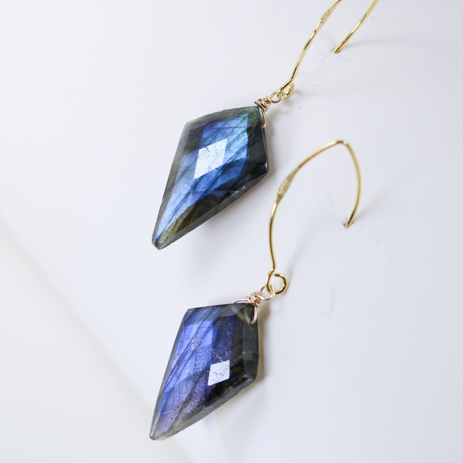 kite shape labradorite earrings