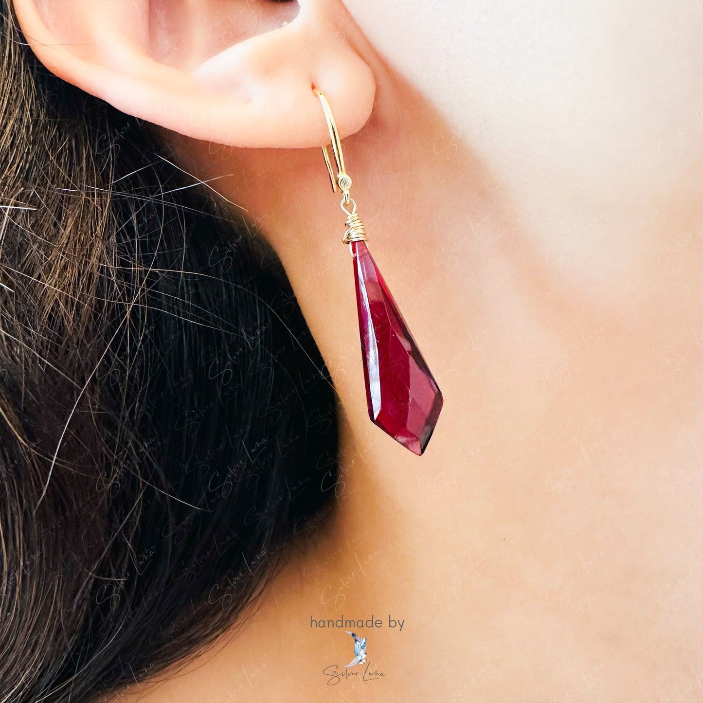 red garnet earrings