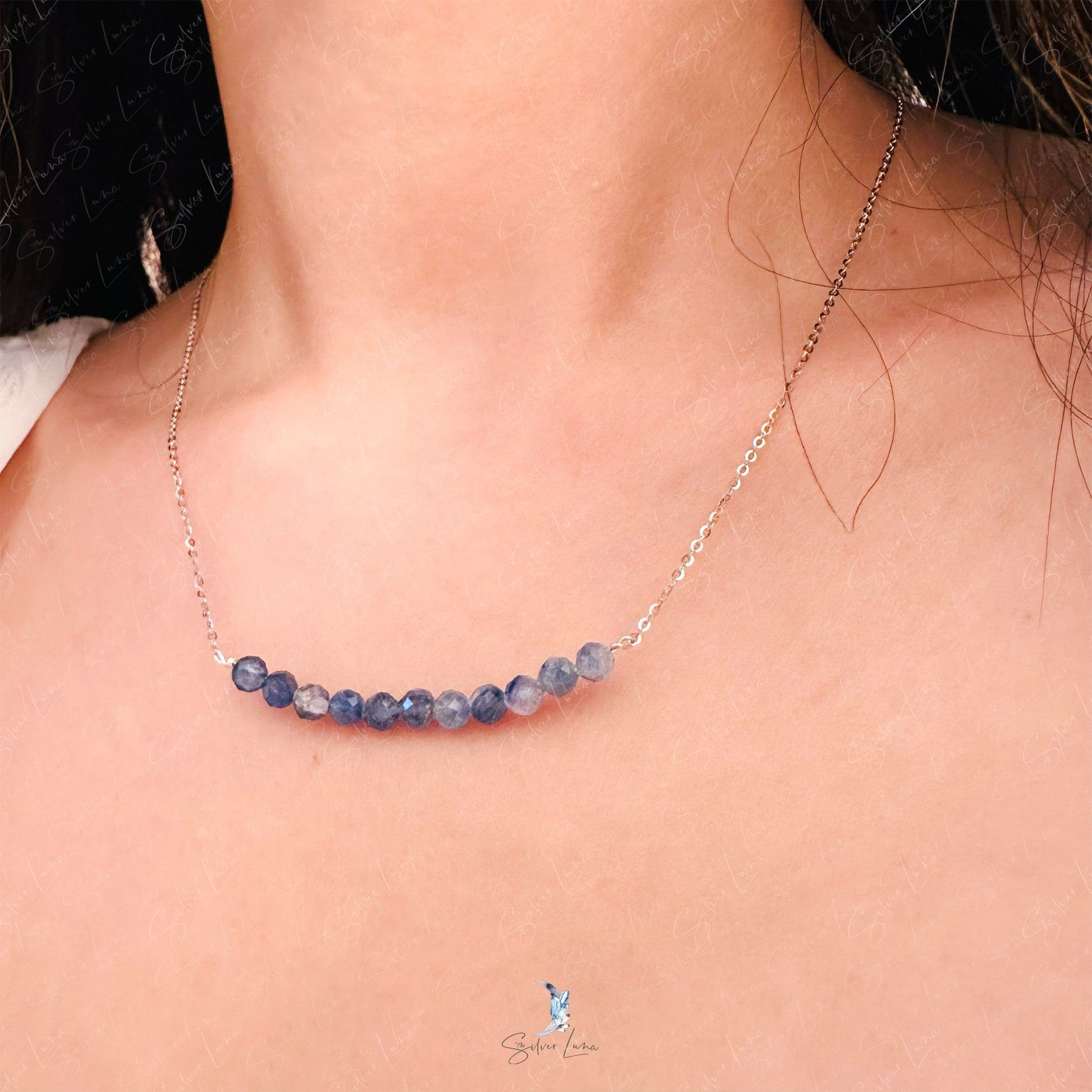 kyanite silver pendant necklace