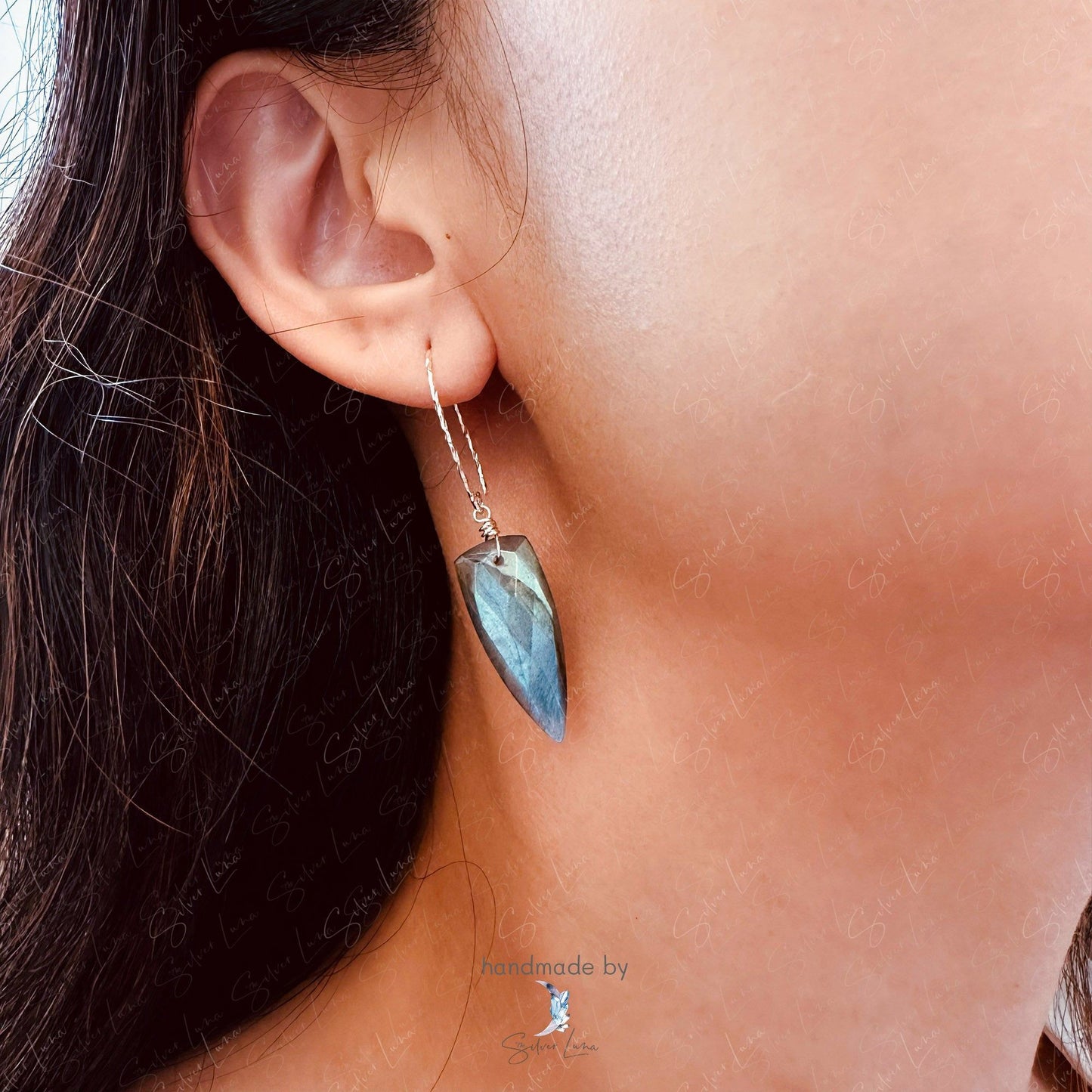 natural gemstone drop earrings