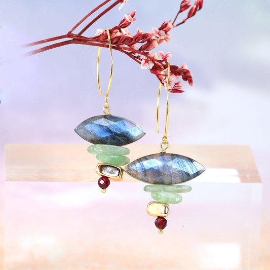 labradorite gemstone earrings