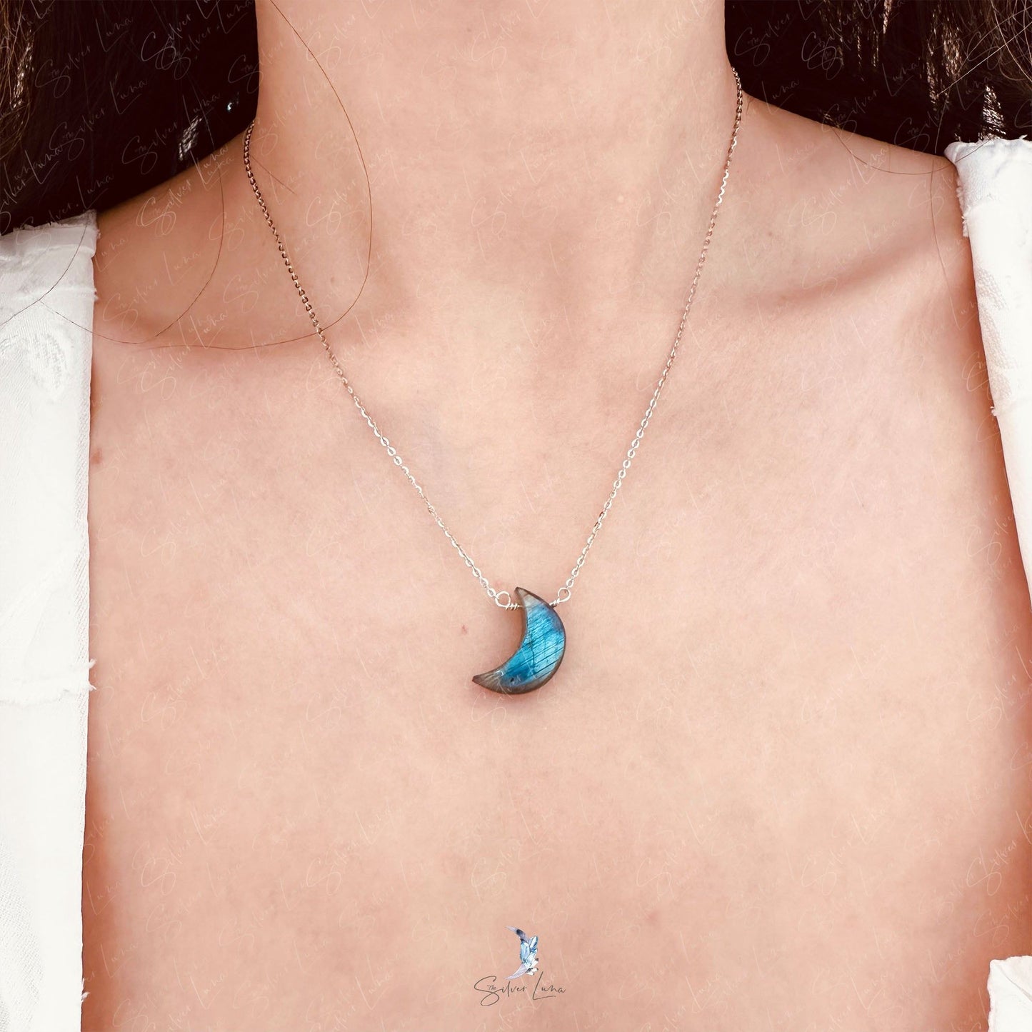 mystic moon labradorite pendant necklace