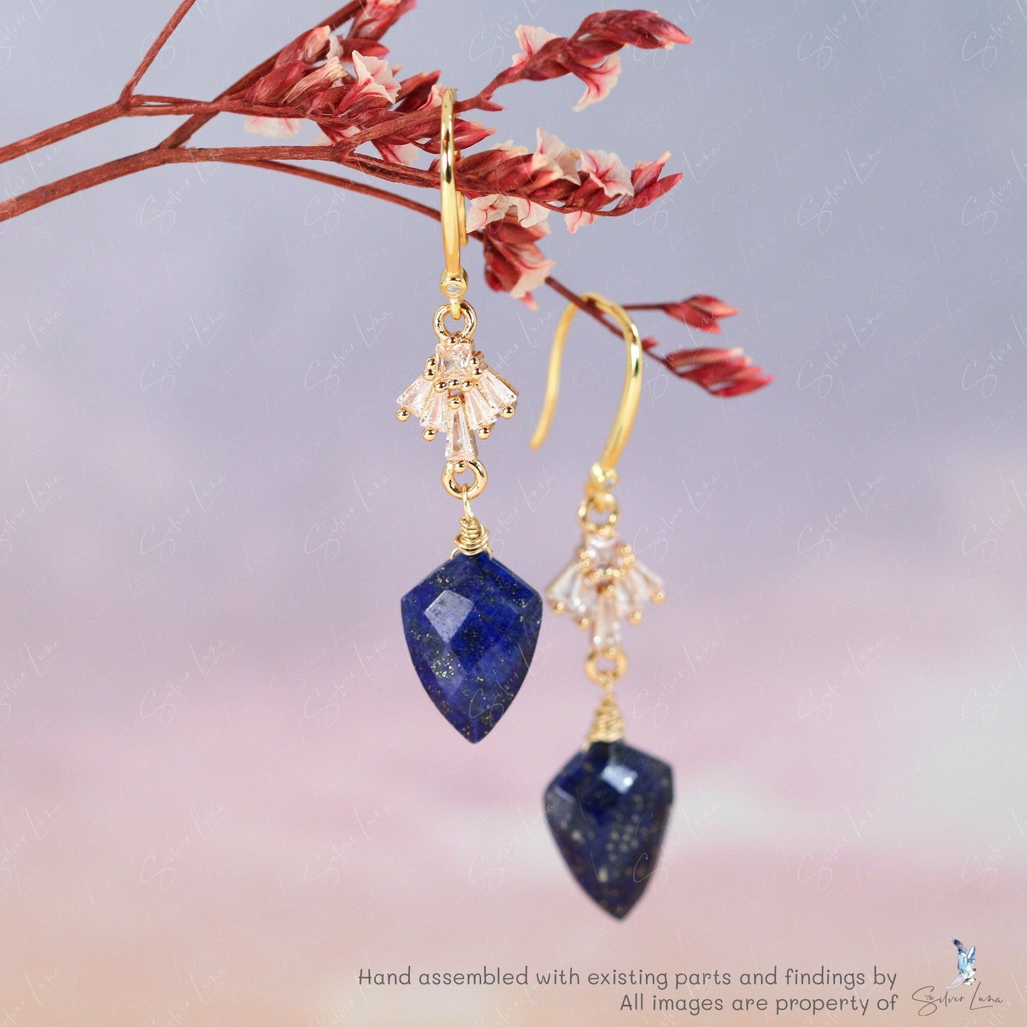 lapis lazuli drop earrings