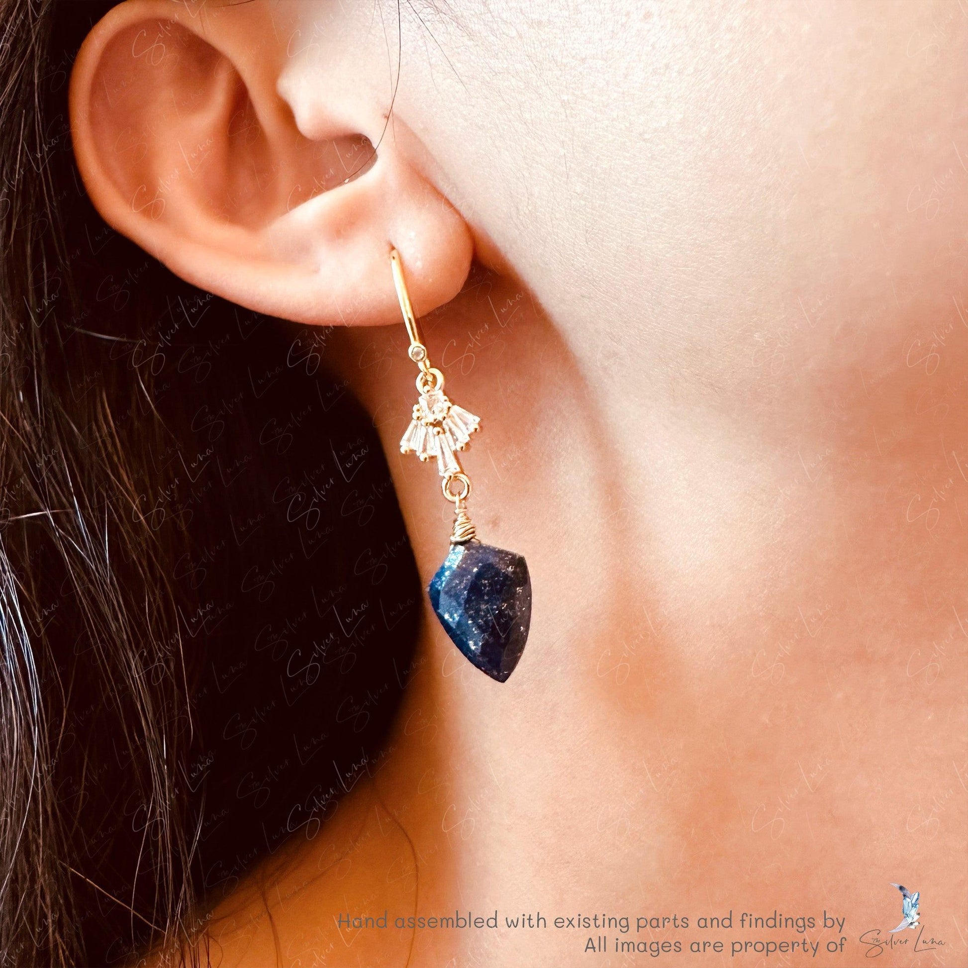 deep blue lapis lazuli earrings