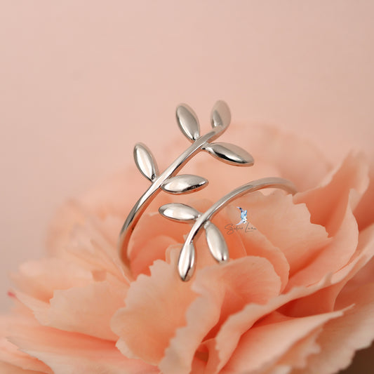 adjustable leaves wrap ring